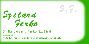 szilard ferko business card